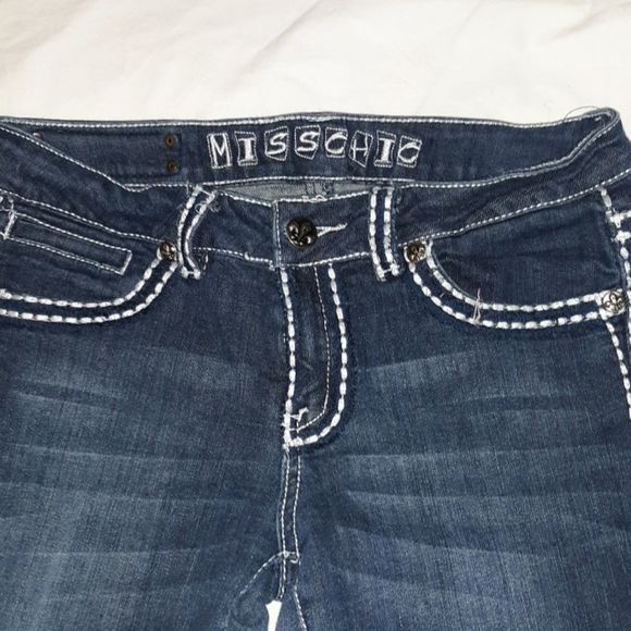 Miss Chic Jean Shorts/Capris 11 Thick Stitching‎ - Picture 2 of 7
